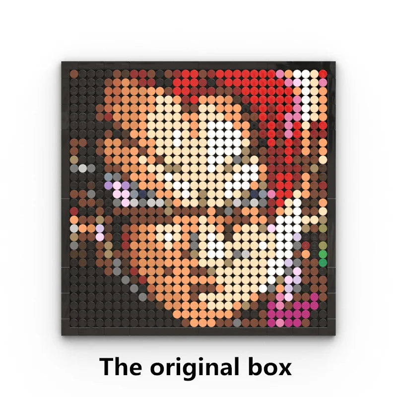 One Piece Pixel Art Mosaic Painting - Ritratto di Roronoa Zoro (mattoni)