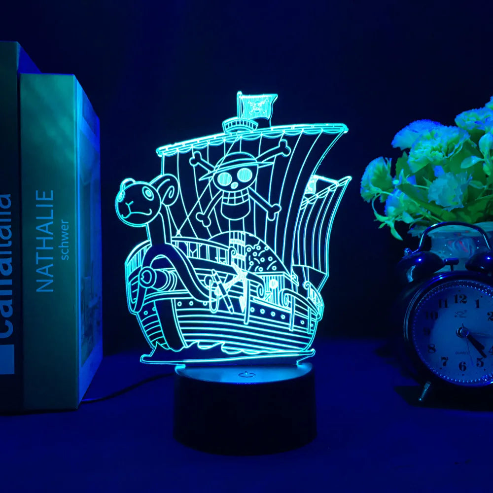 Lampe Veilleuse LED One Piece - Maquette Navire Vogue Merry (Bleu)