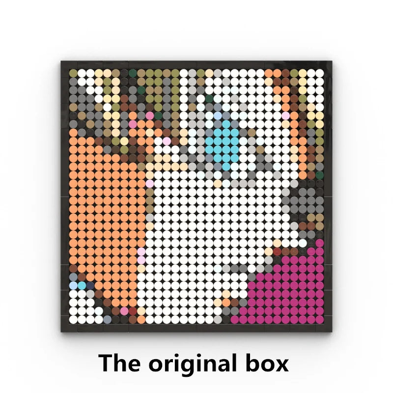 One Piece Pixel Art Mosaic Painting - Ritratto di Roronoa Zoro (mattoni)