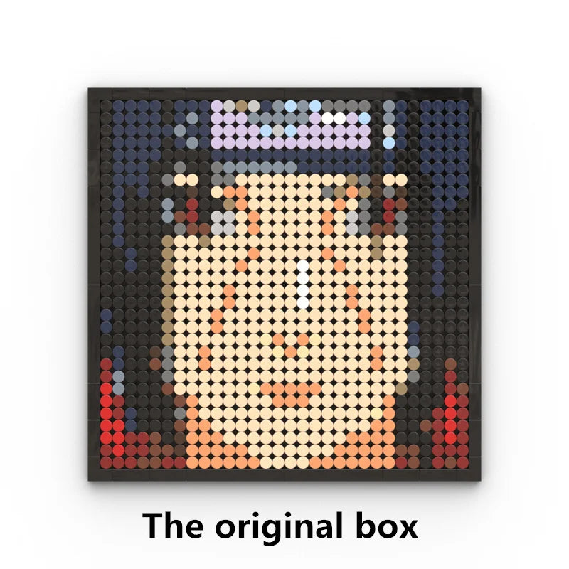 One Piece Pixel Art Mosaic Painting - Ritratto di Roronoa Zoro (mattoni)