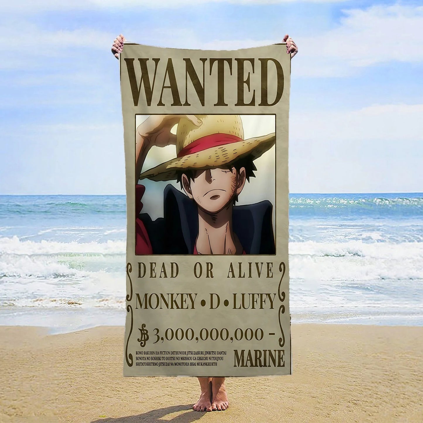 Serviette de Plage One Piece - Wanted Luffy Classique (New World)