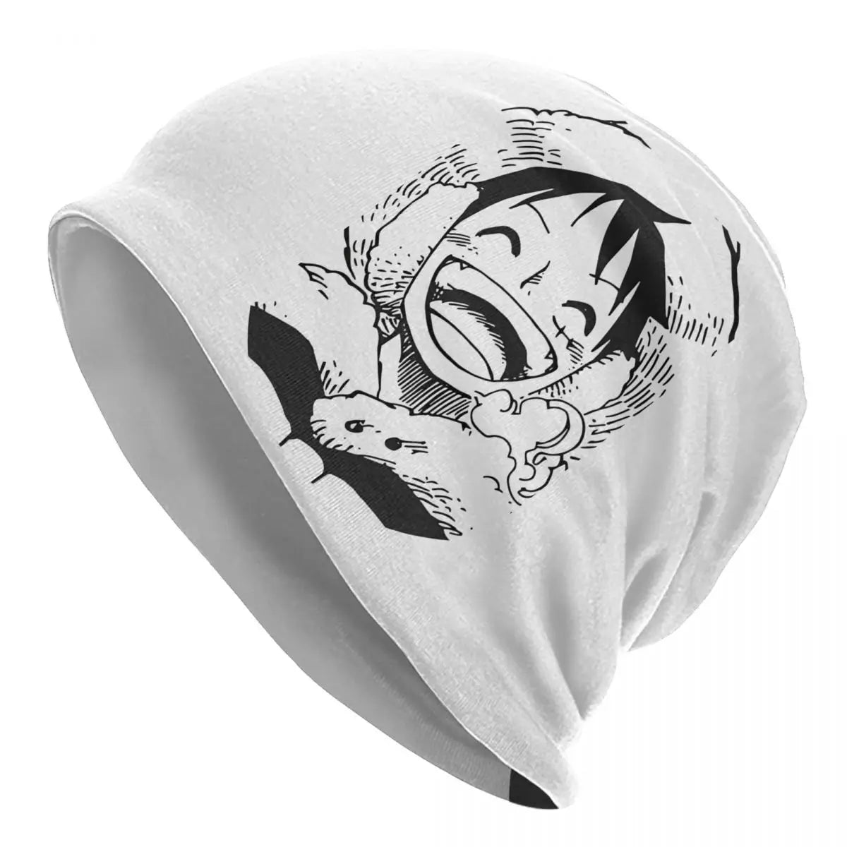Berretto One Piece - Schizzo di Rufy che ride bianco