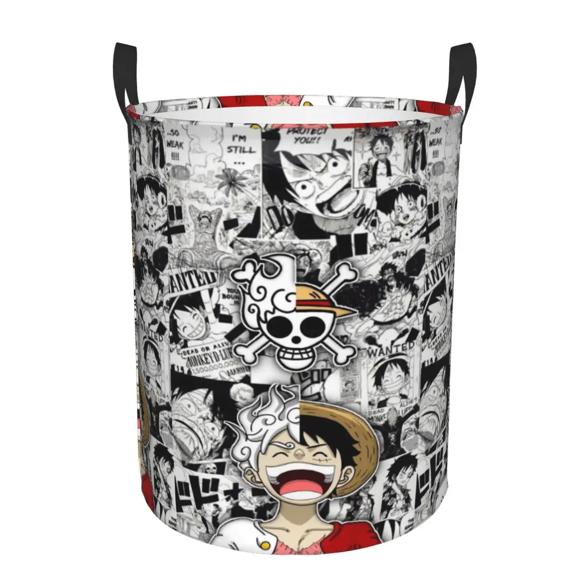 Panier à Linge One Piece - Design Luffy Gear 5 "Skull" Noir & Blanc