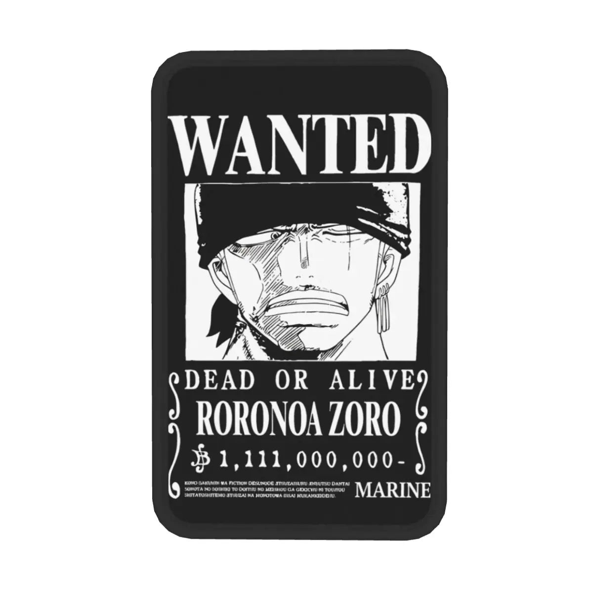 Housse d'Accoudoir One Piece - Poster Wanted Roronoa Zoro (Design Vintage)