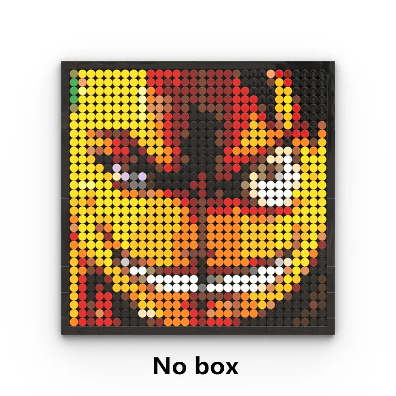 One Piece Pixel Art Mosaic Painting - Ritratto di Roronoa Zoro (mattoni)