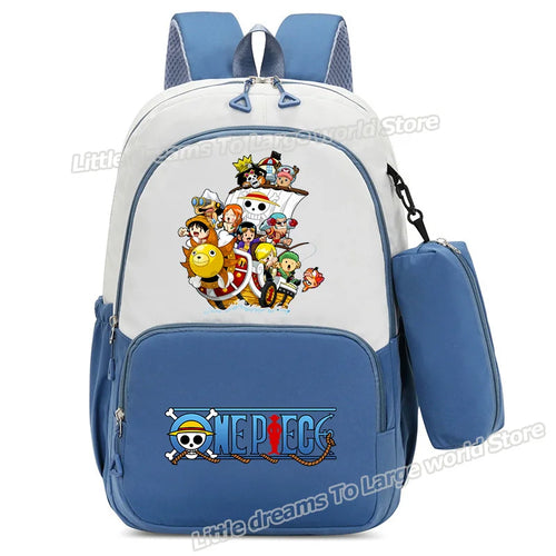 Mochila de One Piece: Ilustración divertida de la tripulación del Sombrero de Paja