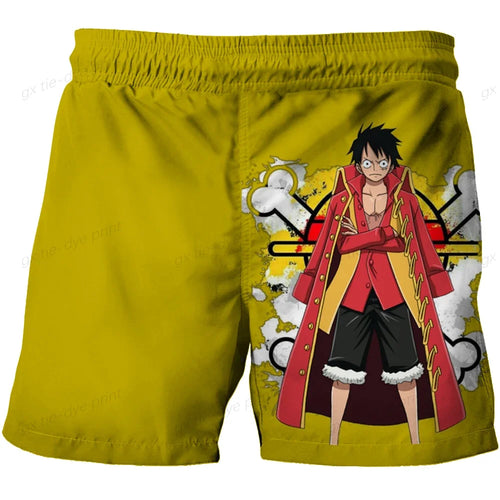 Short de Bain One Piece - Design Jaune avec Luffy "Land of Wano"