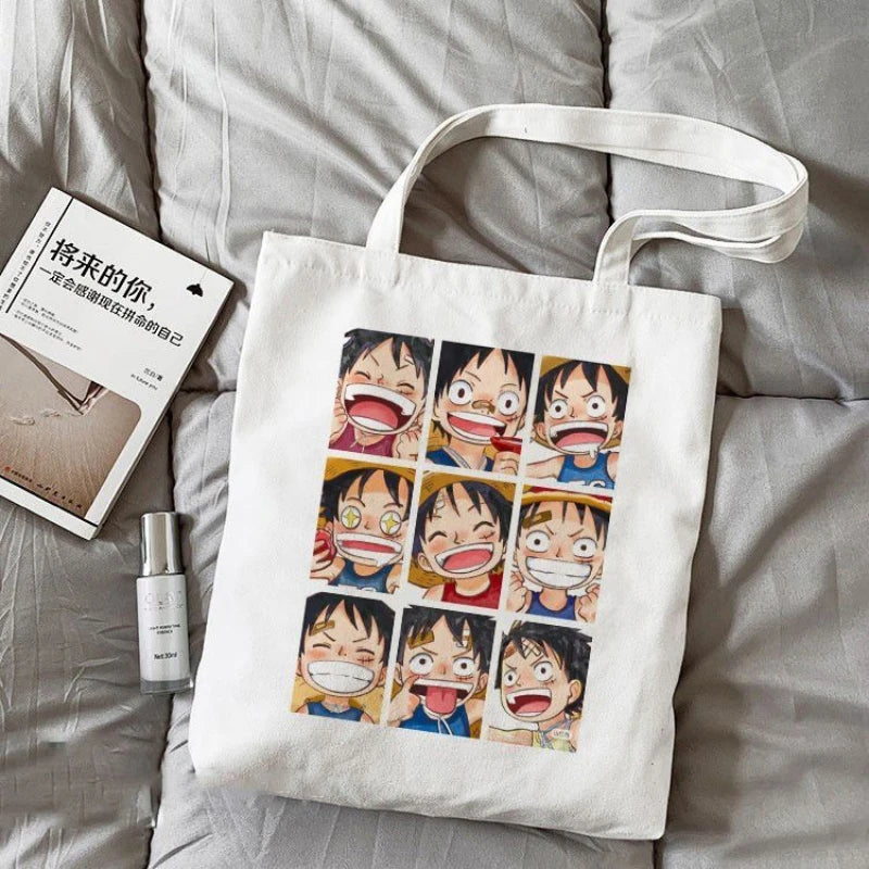Borsa tote One Piece – Mosaico di Rufy Faces