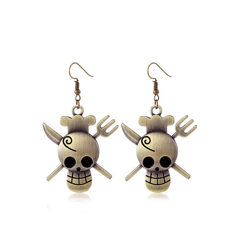 Boucles d'oreilles One Piece - Sabres Croisés & Crâne Guerrier