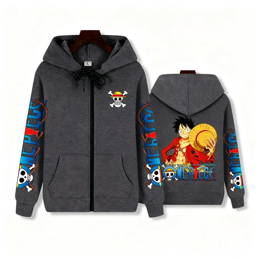 Sweat noir à Capuche One Piece - Monkey D. Luffy chapeau