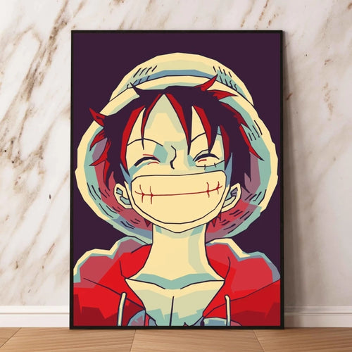 Tableau One Piece Pop Art - Monkey D. Luffy Style Minimaliste