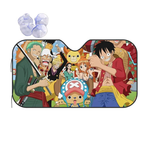 En coche sol One Piece - La tripulación del Sombrero de Paja en el océano