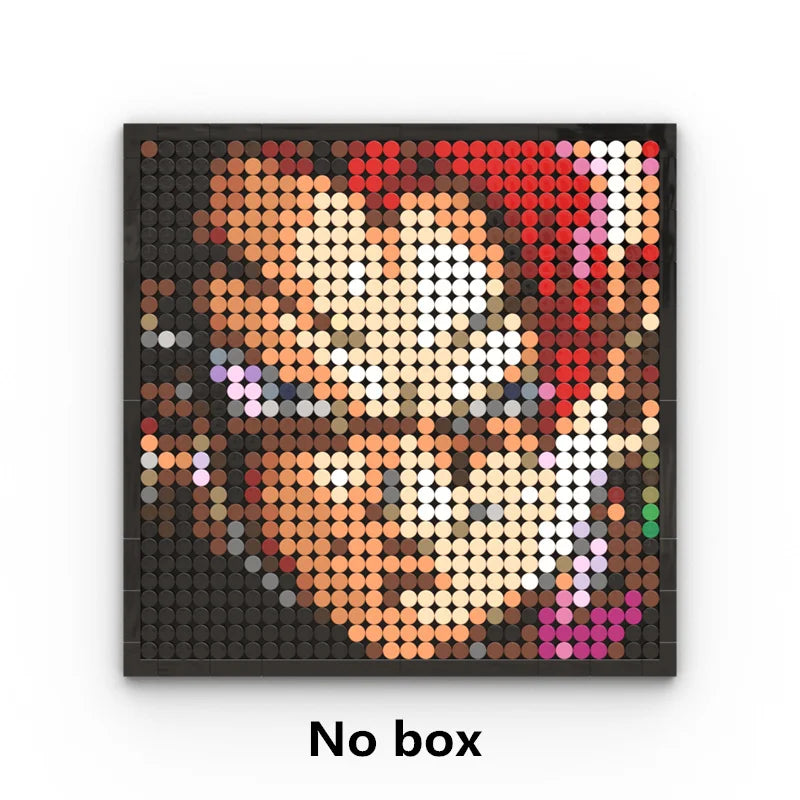 One Piece Pixel Art Mosaic Painting - Ritratto di Roronoa Zoro (mattoni)