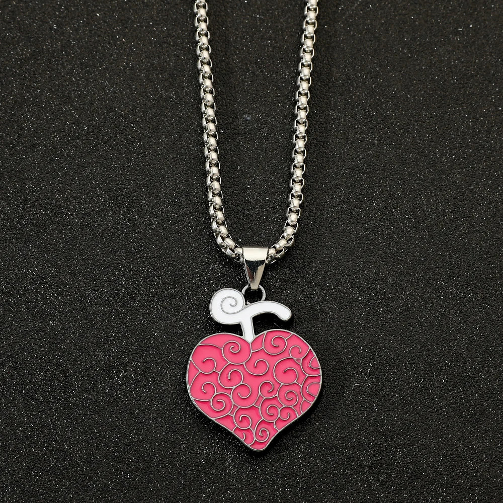 Collar de One Piece – Colgante de corazón de Trafalgar Law, metal