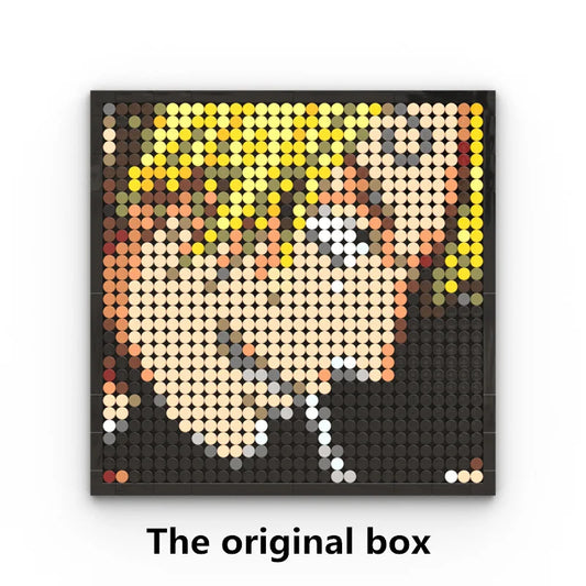 Tableau Mosaïque Pixel Art One Piece - Portrait Roronoa Zoro (Briques)