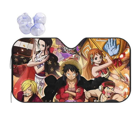 Par soleil de Voiture One Piece - Scène de Combat Équipage au Complet