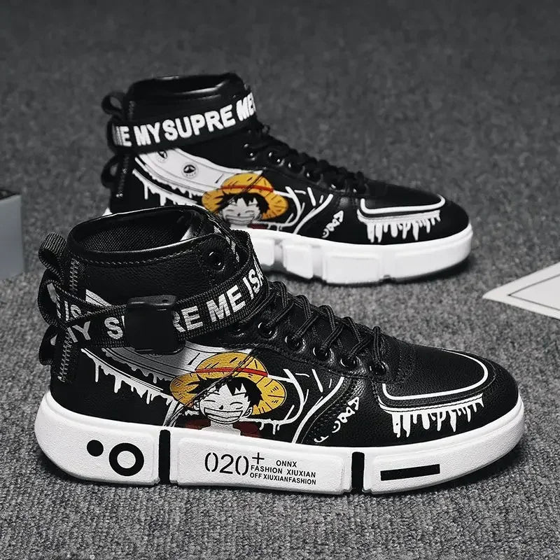 Baskets One Piece - Streetwear Noir Luffy