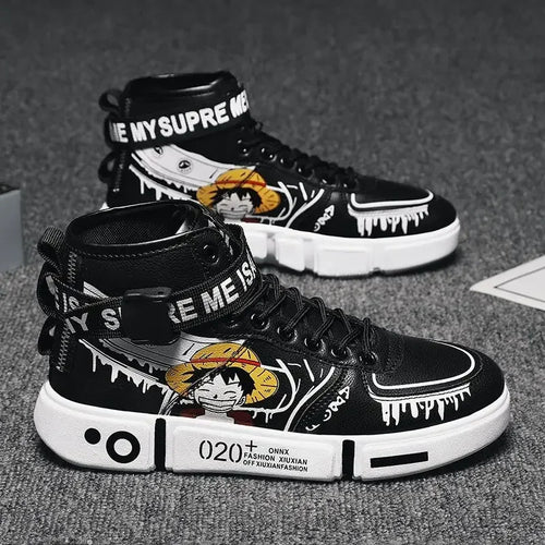 Baskets One Piece - Streetwear Noir Luffy