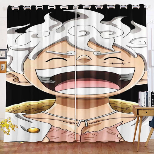 Rideau One Piece - Monkey D. Luffy Gear 5 Nika (Design Blanc Pur)