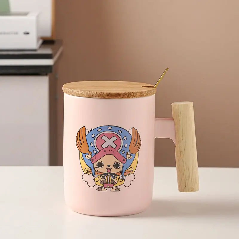 Taza de One Piece - Tony Tony Chopper Kawaii y asa de madera