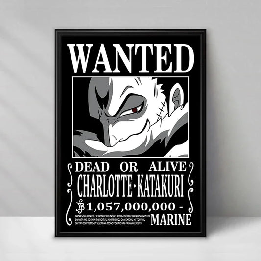 Poster One Piece Wanted - Charlotte Katakuri (Noir & Blanc)