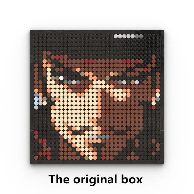 One Piece Pixel Art Mosaic Painting - Ritratto di Roronoa Zoro (mattoni)