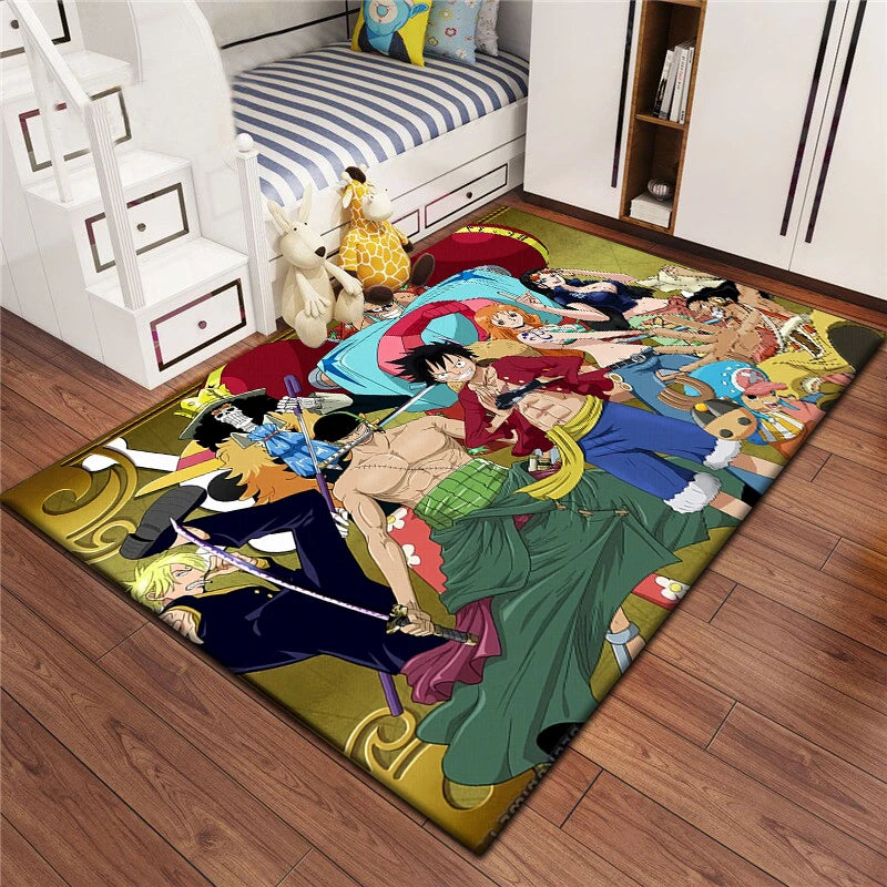 Tapis One Piece - Équipage au Complet Style Anime (Modèle Chambre Enfant)