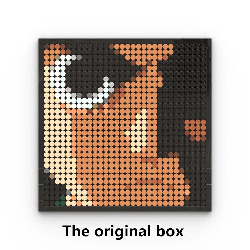 One Piece Pixel Art Mosaic Painting - Ritratto di Roronoa Zoro (mattoni)