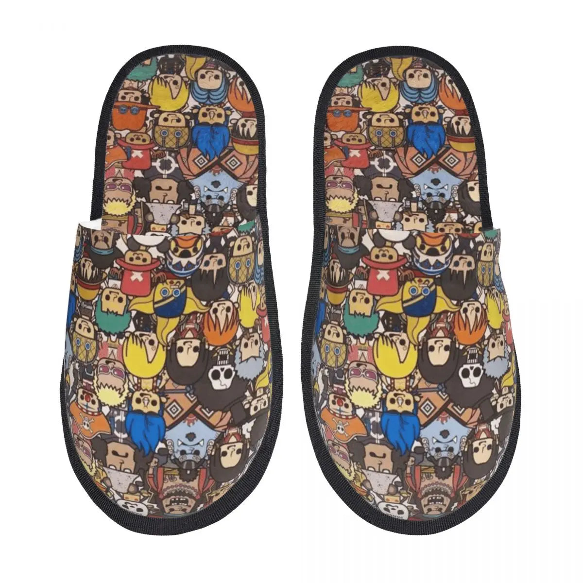 Pantuflas de una pieza - Diseño de collage multicolor