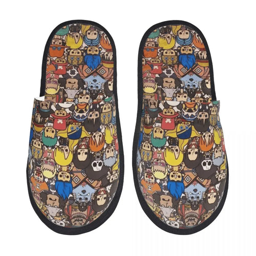 Pantuflas de una pieza - Diseño de collage multicolor