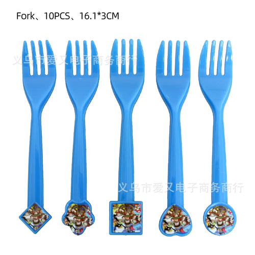 Juego de tenedores de One Piece - Cubiertos de fiesta temáticos (azul)