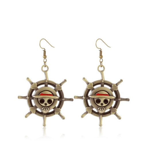 Orecchini One Piece - Timon della nave e teschio pirata