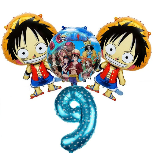 Kit di palloncini One Piece - Decorazione per il 9° compleanno (numero blu)