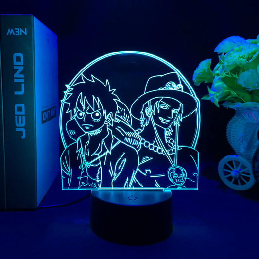 Luce notturna a LED One Piece - Battaglia tra Rufy e Kaido (blu)
