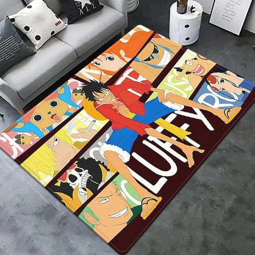 Tappeto One Piece - Scena festiva con Chopper e Rufy (stile cartone animato)