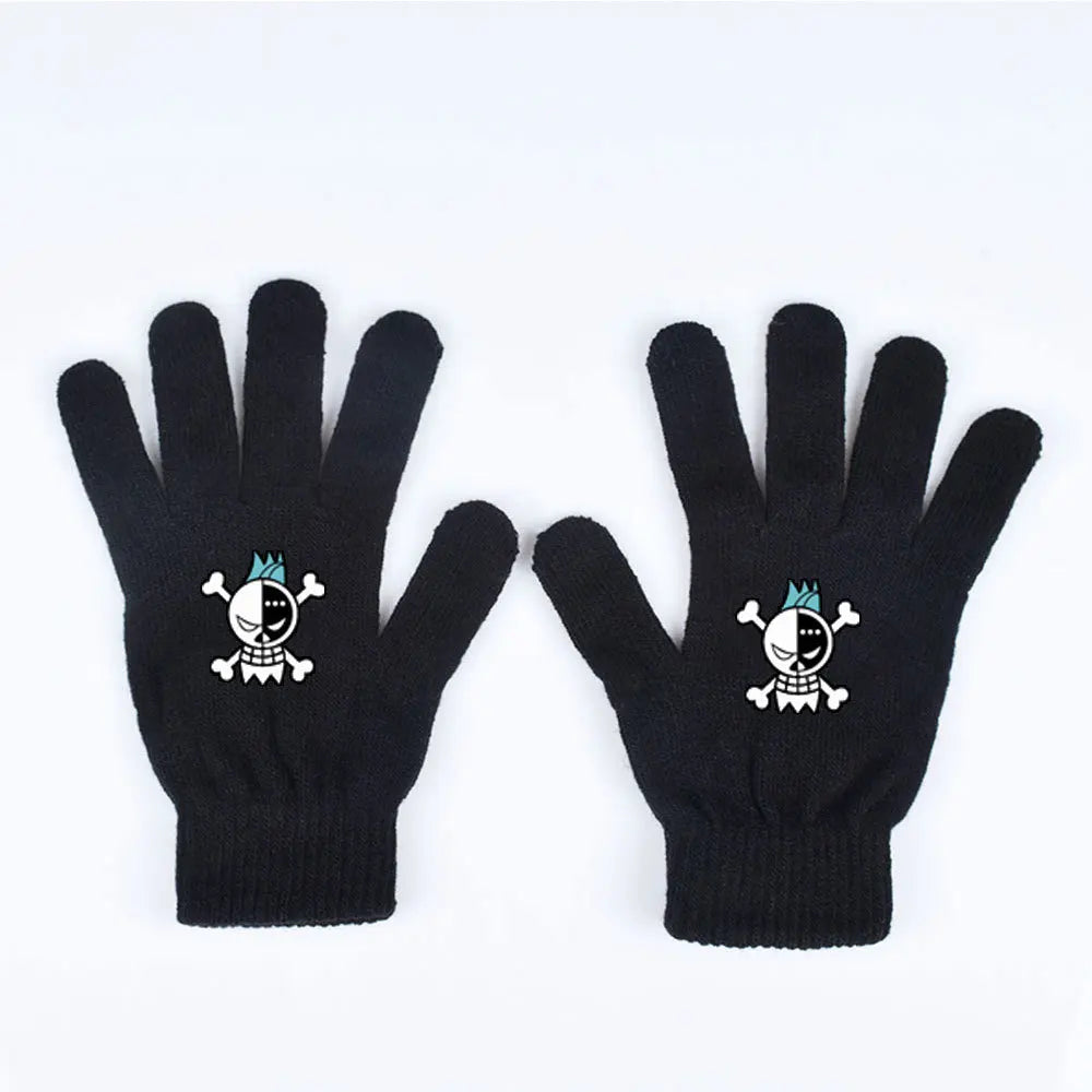 Guantes de One Piece – Calavera pirata azul claro