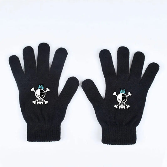 Guanti One Piece – Teschio pirata azzurro