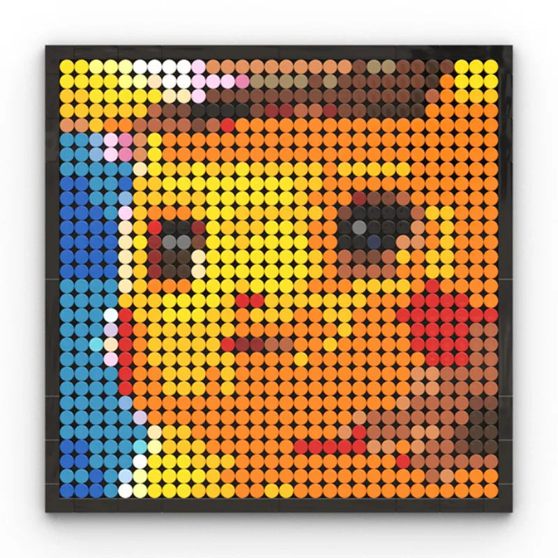One Piece Pixel Art Mosaic Painting - Ritratto di Roronoa Zoro (mattoni)