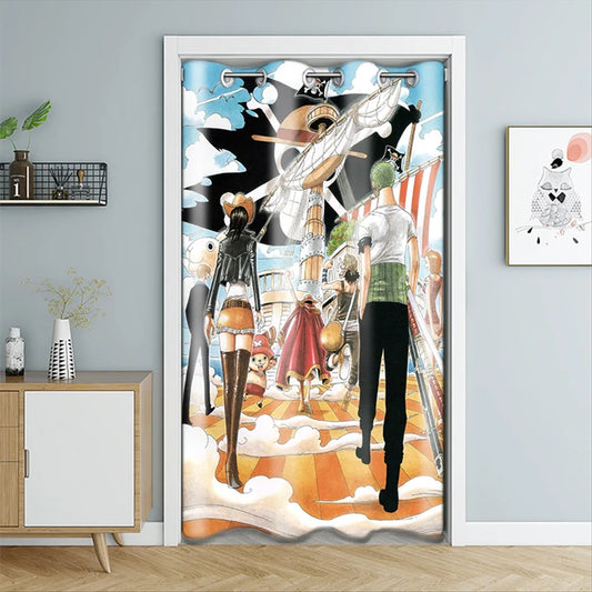 Rideau de Porte One Piece - Roronoa Zoro & Sanji (Posture de Combat)