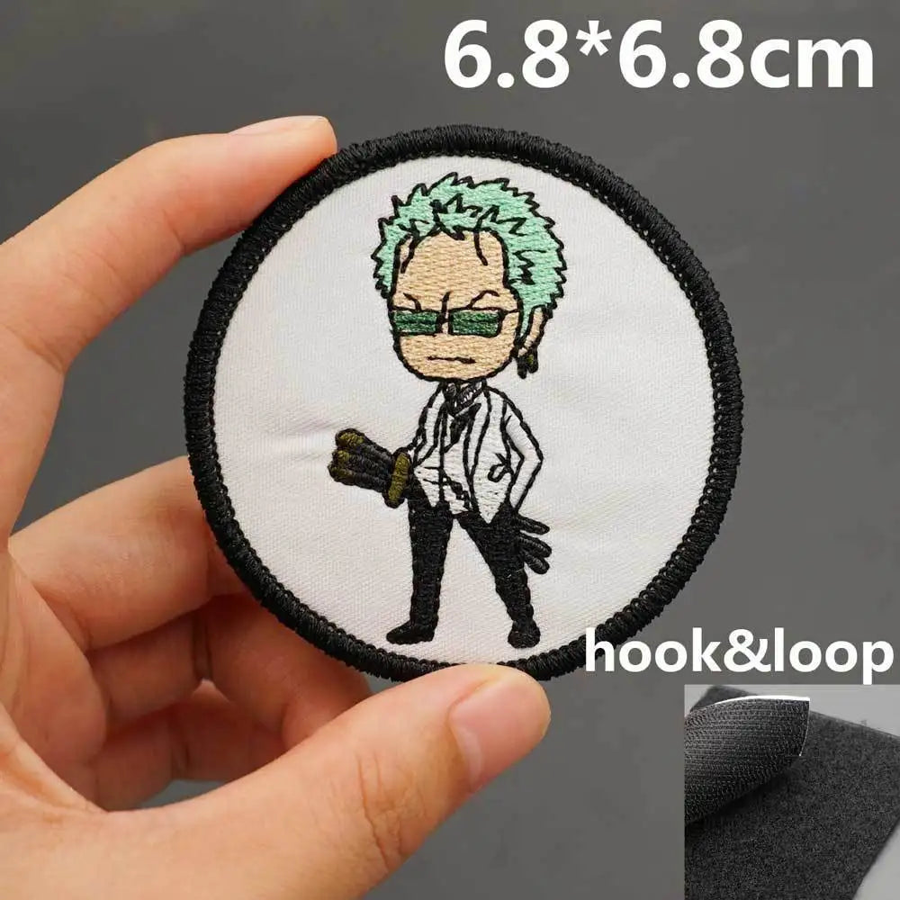 Écusson One Piece - Roronoa Zoro Signature (Cercle Noir)