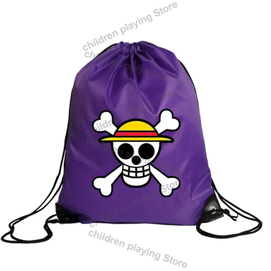 Sac à cordon One Piece – Emblème Pirates Chapeau de Paille Violet