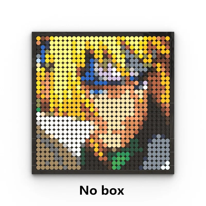 One Piece Pixel Art Mosaic Painting - Ritratto di Roronoa Zoro (mattoni)