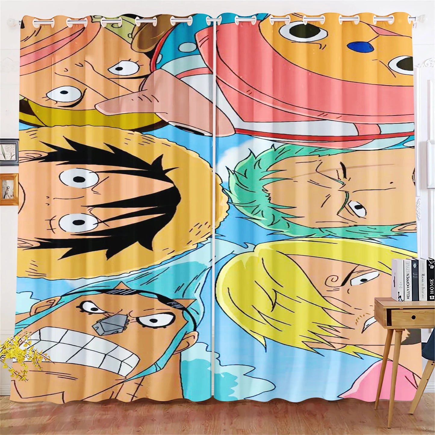 One Piece Curtain - Retratos en primer plano de los Sombreros de Paja (estilo anime)