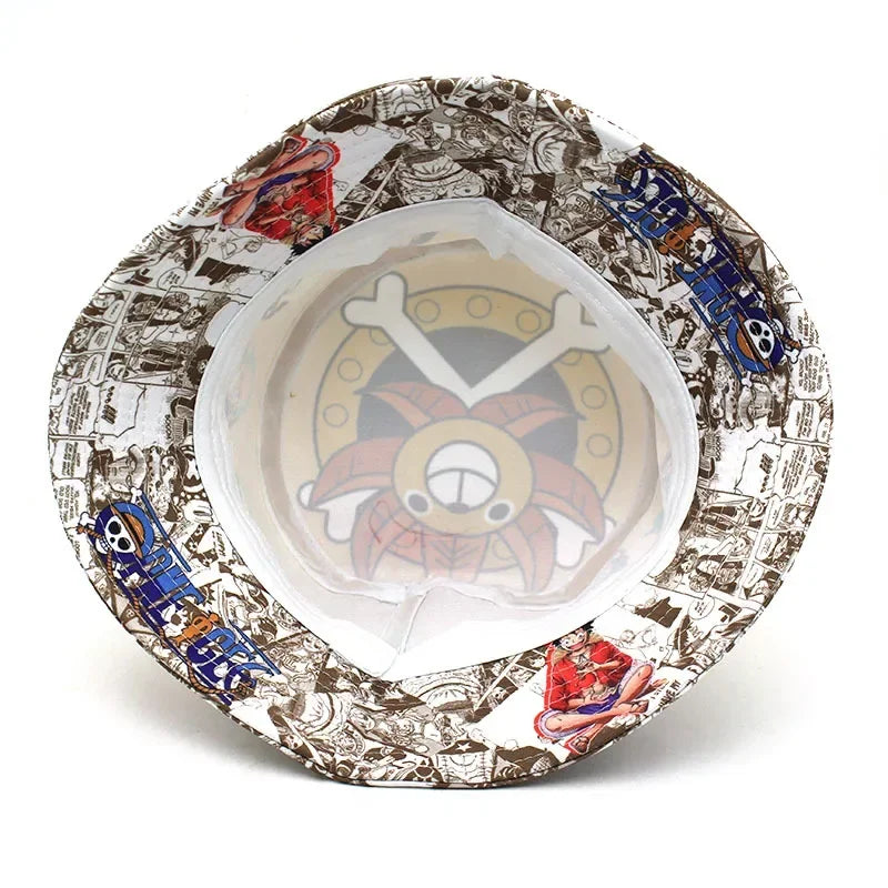 Cappello da pescatore monopezzo - Stampa integrale Mugiwara Crew