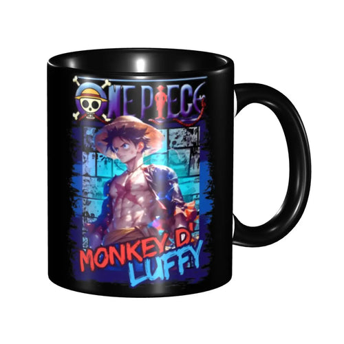 Tazza One Piece - Stile retrò di Rufy e accessori in legno
