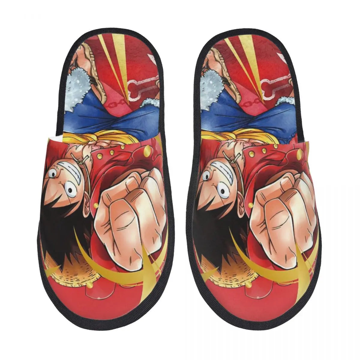 Chaussons One Piece - Design Monkey D. Luffy Poing de Feu