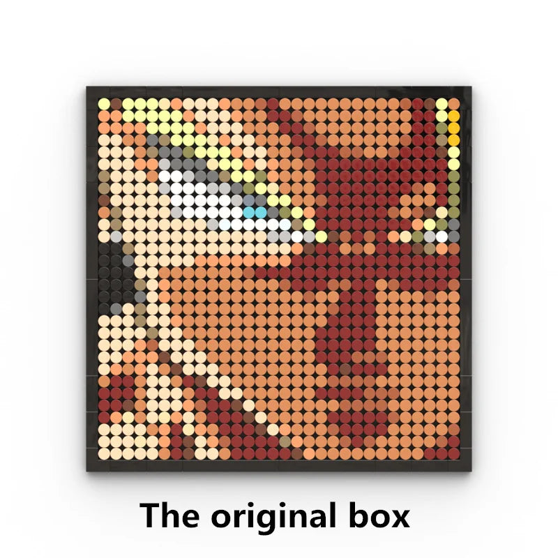 One Piece Pixel Art Mosaic Painting - Ritratto di Roronoa Zoro (mattoni)