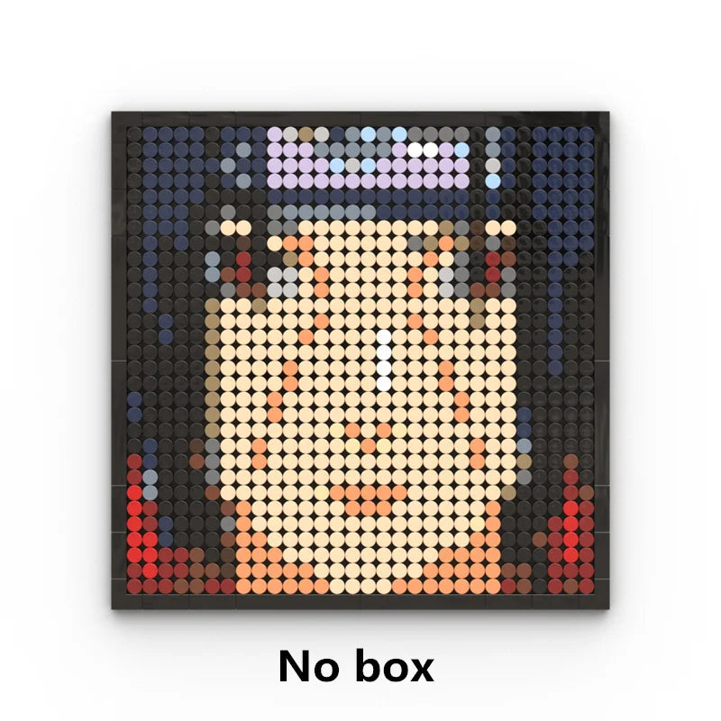 One Piece Pixel Art Mosaic Painting - Ritratto di Roronoa Zoro (mattoni)