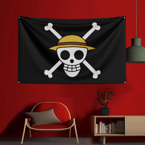 Drapeau One Piece - Jolly Roger Chapeau de Paille (Standard)