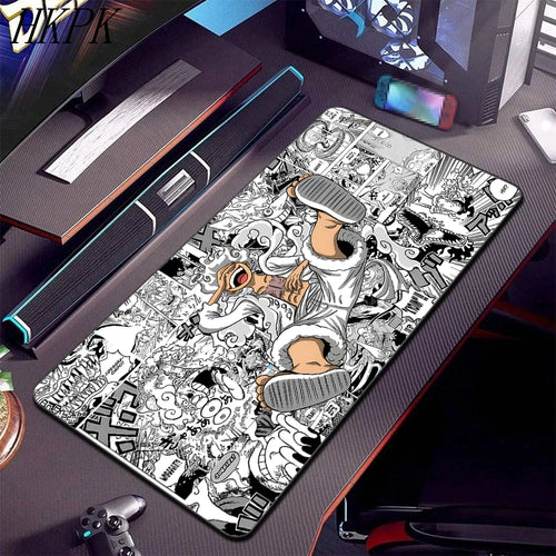 Tappetino da scrivania One Piece - Collage di pannelli manga in bianco e nero